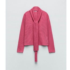 NWT Zara striped sweatshirt with scarf / L